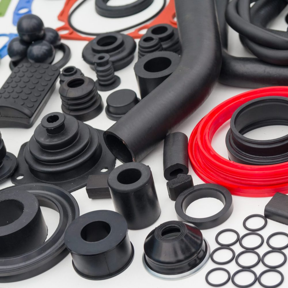 Various,Rubber,Products,And,Sealing,Products,At,The,Exhibition,Stand.